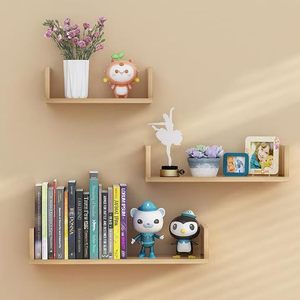 Juego de 3 Estantes Flotantes, Estante Flotante para Libros Montado en la Pared, Estante de Almacenamiento de Madera para Decoración de Pared para Dormitorio, Sala de Estar - Product Image 1
