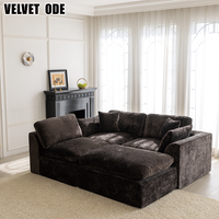 Luxus-Cloud-Sofa, Klasse A, hautfreundlicher Samtstoff, formbeständiger, hochelastischer Schwamm, modernes, bequemes Bodensofa