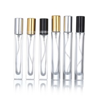 Flacons de parfum en verre à pompe à vaporisation fine pour tonique facial, emballage cosmétique haut de gamme rond réutilisable de 10 ml transparent