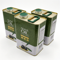 Boîtes de conserve vides personnalisées pour huile d'olive, en fer blanc, rectangulaires, pour huile de cuisson, 1L 5L, avec impression, emballage métallique de qualité alimentaire