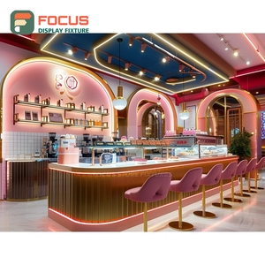 Comptoir de service commercial pour café, finition panneau blanc, zone de présentation de bouteilles de sirop, comptoir de café commercial - Product Image 4