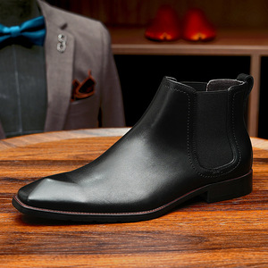 Chaussures en cuir pour hommes de haute qualité, classiques, automne/hiver, taille plus, imperméables, antidérapantes, résistantes à l'usure, confortables et respirantes - Product Image 1