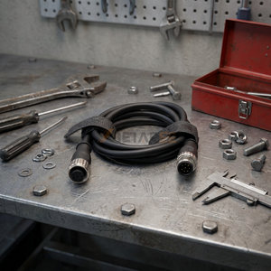 Cable de Extensión M12 de <span class=keywords><strong>8</strong></span> Pines, Macho a Hembra, Codificación A, Cable Blindado AWG24, Impermeable IP67, 30V 2A, Conjunto de Cable para Sensor y Actuador - Product Image 2