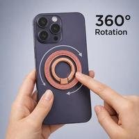Support magnétique pour téléphone Glitter N52, anneau de maintien rose doré, support pliable rotatif à 360° avec adaptateur
