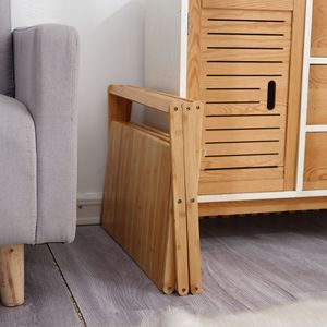 Étagère de rangement en bois de bambou, 4 niveaux, pliable, multifonctionnelle, pour la maison et l'extérieur - Product Image 4