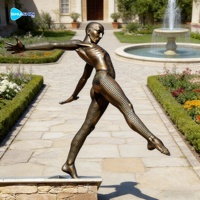Estatua de Bronce de Atleta de Buceo a Tamaño Real, Escultura Deportiva de Latón para Exteriores, Decoración Artística Pública para Jardín