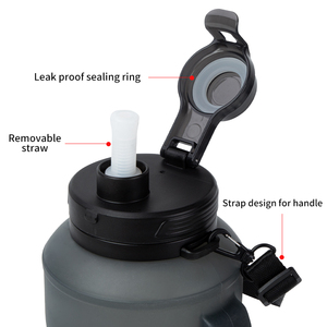 Bán buôn thể thao phòng tập thể dục chai nước botellas de Agua ráp uống chai nước với rơm 2L chai nước - Product Image 5