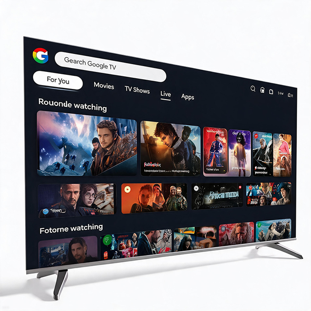 4K UHD Smart Google TV 32/43/55/65 Inch Frameless LED Voice Remote Control Wholesale for Home Hotel