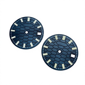 Esfera de Reloj Azul con Patrón de Rejilla Metálica Hecha a Mano, Super C3 Verde Luminoso, 28.5mm, Compatible con Japan NH35A NH36A, Modificada para SKX007 - Product Image 4