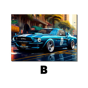 Tableaux et affiches modernes sur toile avec motifs de voitures de course et de peinture automobile, décorations murales pour salon et hall d'entrée - Product Image 6