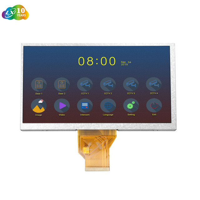 7 inch 16:9 TFT LCD Resistive or Capacitive Touch Screen RTP CTP Display Module High Luminance LCD Display