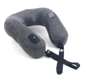 Travesseiro de pescoço em forma de u, massageador para alívio de dor, shiatsu e avião vibratório sem fio