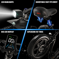 Vélo électrique pliable CMACEWHEEL à 7 vitesses, moteur arrière sans balais en alliage d'aluminium 500W, batterie au lithium 48V, 60 km d'autonomie, pneus larges de 20 pouces