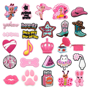 Decoraciones de Zapatos de Goma Suave 2D Personalizadas al por Mayor, Color Rosa, 3 cm, Pins de Rayo, <span class=keywords><strong>Karol</strong></span> <span class=keywords><strong>G</strong></span>, Vaquero, Día de San Valentín, Charms para Zapatos - Product Image 1