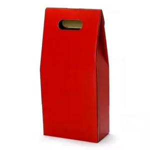 Caja de transporte de regalo de vino tinto Caja de cartón de entrega de embalaje de botella de vino con ventana Botellas de vidrio de lujo Premium personalizadas para vino
