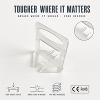 Clips de nivellement de carreaux 40 mm en plastique blanc, épaisseurs 1,0 mm, 1,5 mm, 2,0 mm, 2,5 mm, 3,0 mm pour carreaux de sol et de mur