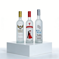 Bouteilles en verre vides de luxe pour spiritueux, emballage personnalisé pour les marques de whisky, de vodka et de cognac