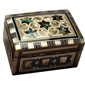 Sultana Authentic Handcrafted Egyptian Wooden Jewelry Box - Inlaid <b>Mother</b> of Pearl Arabesque Mosaic Trinket Organizer (4x2.5x2 I - Product Image 1