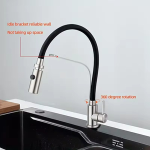 Rubinetto da Cucina Moderno Monocomando Monoforo in Acciaio Inox 304 con Beccuccio <span class=keywords><strong>Flessibile</strong></span> in Silicone Estraibile a Prezzo Conveniente - Product Image 3