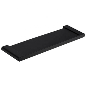 High Quality SUS304 Black Bath Towel Shelf Storage Rack Kitchen Single Tier Shelf Hotel Bathroom Shelf
