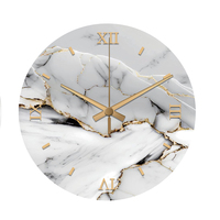Horloge murale en marbre au design simple et luxueux, artisanat, mouvement à quartz, pour salon, horloge murale décorative