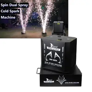 Best Verkopende Roterende Draaiende Koude Vonkmachine Dual Mini Dubbele Rotatie 1300W Dmx Spin Sparkler Met Droogijs Speciale Effecten