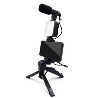 Kit portable de réalisation vidéo en extérieur ay-49 : trépied pieuvre pour téléphone, éclairage LED vidéo, microphone, trépied mains libres, perche à selfie