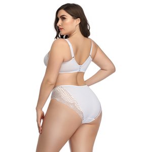 Sous-vêtements sexy pour femmes, <span class=keywords><strong>lingerie</strong></span> respirante de couleur unie, ensembles de soutien-gorge et culottes grande taille - Product Image 4