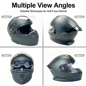 Casque de moto intégral à double visière, coque en ABS, homologué DOT ECE, design modulaire, course, noir mat - Product Image 2