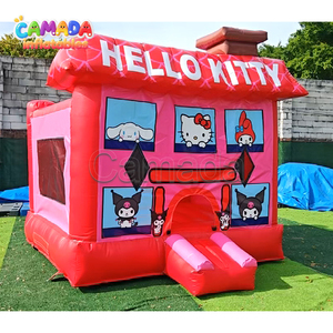 Castillo Inflable para Gatos, Castillo Hinchable Combinado con Tobogán, Jumper, <span class=keywords><strong>Hello</strong></span> <span class=keywords><strong>Kitty</strong></span> Inflable para Fiestas <span class=keywords><strong>de</strong></span> Niñas - Product Image 1