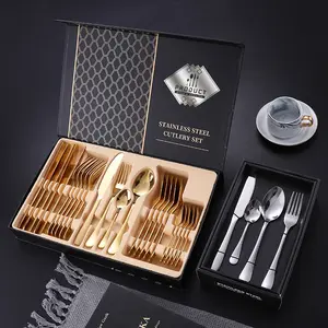 Royal Mirror Polishing Flatware Set Stainless Steel 24pcs Cutlery Set With box