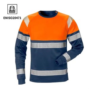 Chemise de sécurité à manches longues en coton haute visibilité, respirante et réfléchissante, type R classe 3 ANSI, avec logo personnalisé - Product Image 3
