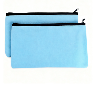 Trousse de maquillage en toile de coton à fermeture éclair écologique personnalisée avec logo personnel mini pochette cosmétique de voyage - Product Image 2