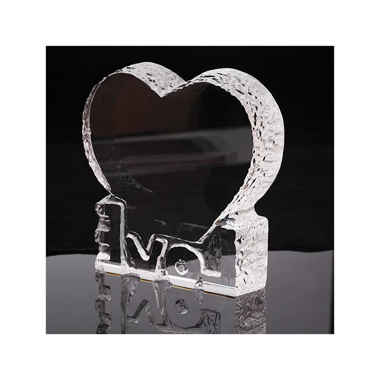 Honor of crystal commercio all'ingrosso personalizzato K9 cristallo decorazione di nozze amore a forma di cuore ornamento Souvenir 3d Blanks Crystal