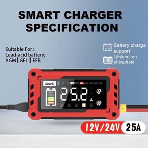 <span class=keywords><strong>Chargeur</strong></span> de batterie universel automatique pour moto et voiture 12V 24V 25A, courant réglable, <span class=keywords><strong>chargeur</strong></span> de batterie 9 étapes avec <span class=keywords><strong>booster</strong></span> de démarrage pour voiture - Product Image 3