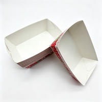 Barquette alimentaire en papier couché imprimée sur mesure, boîte écologique pour snacks, aliments frits et emballages festifs saisonniers