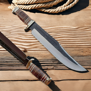 Cuchillo Plegable de Bolsillo de Acero al Carbono de Alta Calidad con Mango de Cuero, Afilado, para Exteriores, Camping, OEM - Product Image 2