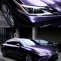 Vinyle Adhésif pour Voiture Gris Violet Métallisé Brillant en PET, Rouleau Complet 1,52x16M/5x55FT, Vente en Gros Directe Usine de Guangzhou, Autocollants pour Voiture