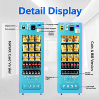 Distributeur automatique de snacks et de boissons, à monnayeur et clavier, avec porte à poussoir, 36 sélections, pour parcs industriels