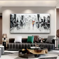 Lukisan Semprot Tekstur Kota Abstrak Besar Skandinavia Sederhana HD Kanvas Seni Dinding Vertikal Persegi Panjang Poster Kamar Tidur Dekorasi Rumah