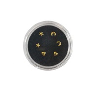 Perfect Star Moon Heart Tooth Gems Combinación Nueva llegada 6 piezas Golden Tooth Gem Diy Dientes Joyería Superventas Dientes Gemas