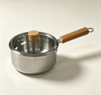 Casserole vapeur double couche en acier inoxydable avec couvercle en verre pour aliments pour bébés et sauces