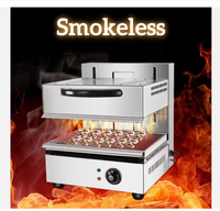 Grill électrique professionnel en acier inoxydable pour pita, salamandre, haute efficacité, nettoyage facile, barbecue intérieur sans fumée à surface plate