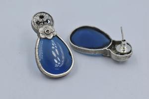 hot sale latest treanding handmade <b>silver</b> look a like <b>stud</b> hoop earings for girls and women - Product Image 3