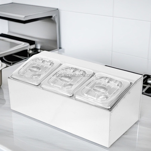 Contenedor de Buffet de Plástico de Tres Compartimentos, Material de Grado Alimenticio, Tapa Transparente, Equipo de Servicio para Restaurantes - Product Image 4