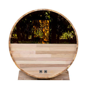 Sauna Exterior de Lujo Coasts, Sauna de Vapor de Madera de <span class=keywords><strong>Cedro</strong></span> Rojo Canadiense para 4 Personas, Sauna de Barril de Madera - Product Image 4