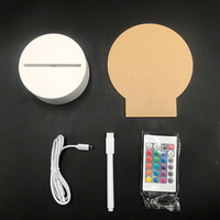 Lampe de table LED USB avec base en bois 7 couleurs, tableau de messages en acrylique réinscriptible avec stylo, veilleuse décorative de chevet