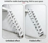 Échelle de loft pliable murale pour usage intérieur/extérieur, design gain de place