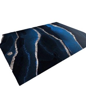 Tapis rectangulaire moderne Wan Xinlong à imprimé marbre, résistant aux taches, pour salon, facile à nettoyer, lavable à l'eau - Product Image 4