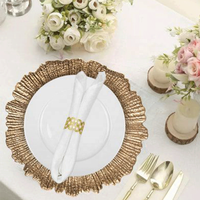 Assiettes de présentation en plastique de luxe personnalisées Xiangjin de 13 pouces pour mariages et fêtes, vaisselle décorative faite à la main motif récif